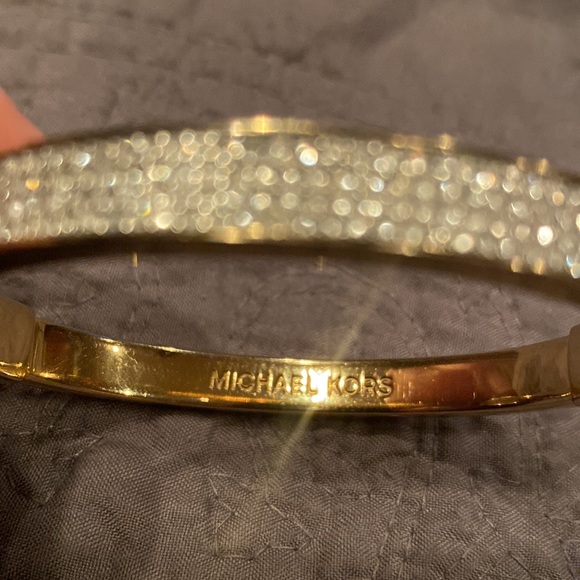 Gold tone Michael Kors crystal pane bangle bracelet. Great condition. - Picture 12 of 12
